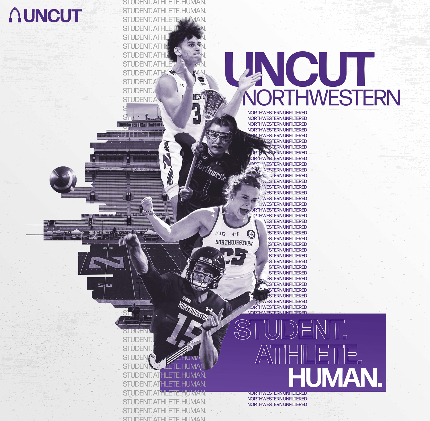 Launch graphic for UNCUT Northwestern's social media accounts